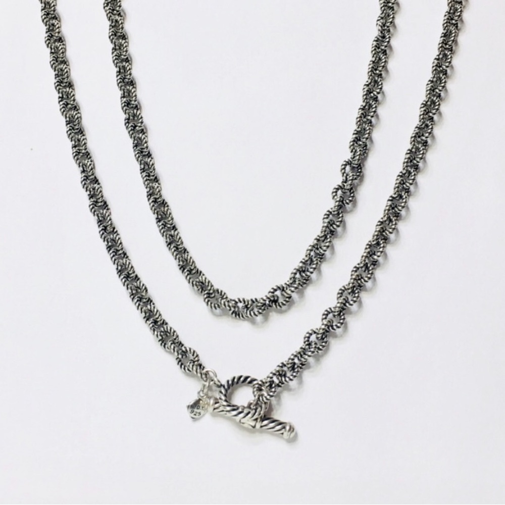 Rare Retired David Yurman Cable Rolo Chain Necklace 36”